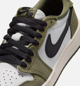 Air Jordan 1 Low OG Medium Olive And Summit White Grade School Lifestyle Shoe - Medium Olive/Black/Summit White/Sail