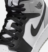 Air Jordan 1 Mid Grade School Lifestyle Shoe - White/Light Smoke Grey/Black