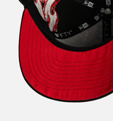 Chicago Bulls Flames 9Fifty Snapback Mens Hat - Black/Red
