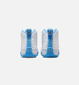 Air Jordan 12 Retro White and University Blue Grade School Lifestyle Shoe - White/University Blue/Metallic Silver
