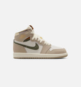Air Jordan 1 Retro High OG Khaki Preschool Lifestyle Shoe - Khaki/Sail/Coconut Milk/Cargo Khaki Free Shipping