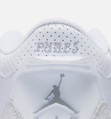 Air Jordan 3 Retro White And Silver Grade School Lifestyle Shoe - White/Metallic Silver Free Shipping