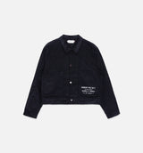 Cord Button Up Mens Jacket - Black