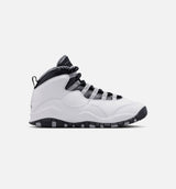 Air Jordan 10 Retro Light Steel Grey Grade School Lifestyle Shoe - White/Black/Light Steel Grey