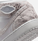 Air Jordan 1 Mid SE Grade School Lifestyle Shoe - White/Field Silver