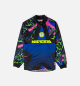 Nigerian Goalkeeper Long Sleeve Mens Jersey - Black/Transparent Pink/White