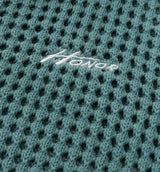 Crochet Ombre Button Up Womens Short Sleeve Shirt - Green