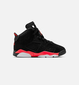 Air Jordan 6 Retro Infrared Salesman Preschool Lifestyle Shoe - Black/Light Crimson