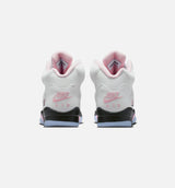 Air Jordan 5 Retro Medium Soft Pink Grade School Lifestyle Shoe - White/Medium Soft Pink/Black Free Shipping