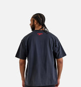 Stranger Things Max90 Mens Short Sleeve Shirt - Off Noir/University Red