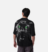 Oversized Mens Short Sleeve Shirt - Black/White/White