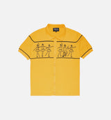Ballet Polo Sweater Mustard Mens Short Sleeve Shirt - Yellow
