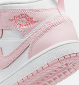 Air Jordan 1 Mid Preschool Lifestyle Shoe - Pink Foam/Fire Red/White