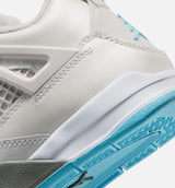 Air Jordan 4 Retro Blue Chill Preschool Lifestyle Shoe - Photon Dust/Blue Chill/Flat Pewter/White/Blue Tint
