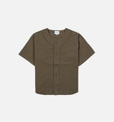 Field Day Baseball Mens Short Sleeve Shirt - Olive