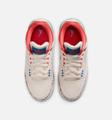 Air Jordan 3 Retro Play Your Way Grade School Lifestyle Shoe - Chalk/Track Red/True Blue/Kinetic Green Free Shipping