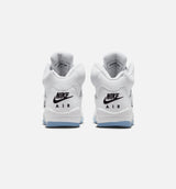 Air Jordan 5 Retro OG White Metallic Grade School Lifestyle Shoe - White/Black/Metallic Silver