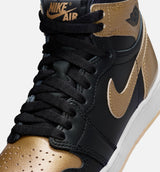 Air Jordan 1 Retro High OG Black and Gold Grade School Lifestyle Shoe - Black/Metallic Gold/Sail