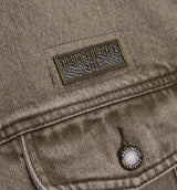 Washed Twill Trucker Mens Jacket - Taupe