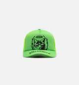 House Cat Trucker Mens Hat - Neon/Green