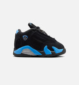 Air Jordan 14 Retro Black University Blue Infant Toddler Lifestyle Shoe - Black/White/University Blue