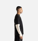 Just Be Mens Long Sleeve Shirt - Black/White