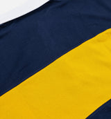 NSW Oversized Polo Top Womens Short Sleeve Shirt - Midnight Navy/Dark Sulphur/White/White