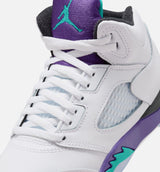 Air Jordan 5 Retro Grape Preschool Lifestyle Shoe - White/New Emerald/ Grape Ice/Black