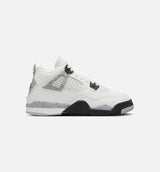 Air Jordan 4 Retro White Cement Preschool Lifestyle Shoe - Summit White/Fire Red/Cement Grey/Black