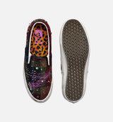 Premium Classic Harris Tweed Slip On Mens Lifestyle Shoe - Tweed Red/Blue