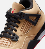 Air Jordan 4 Retro Preschool Lifestyle Shoe - Sesame/Fire Red/Black/White