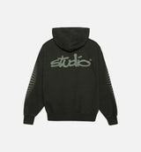 Studio Star Zip Up Mens Hoodie - Black