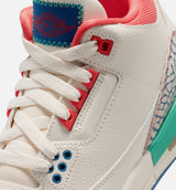 Air Jordan 3 Retro Play Your Way Grade School Lifestyle Shoe - Chalk/Track Red/True Blue/Kinetic Green Free Shipping