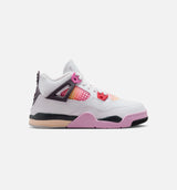 Air Jordan 4 Retro Comic Preschool Lifestyle Shoe - Off White/Fire Pink/Anthracite Free Shipping