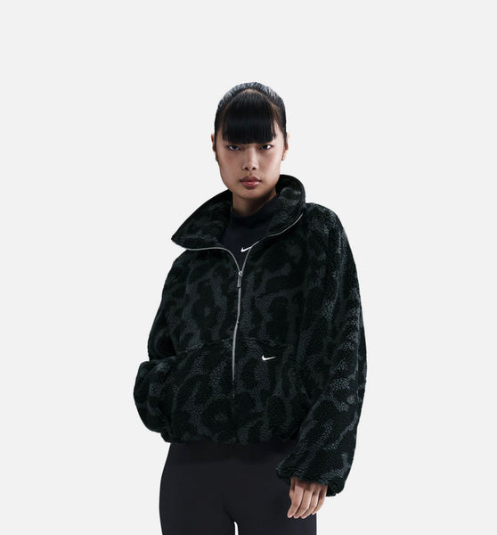 Nike HV2070-010 NSW High Pile Cheetah Fleece Zip Up Mens Jacket