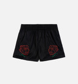 Roses Woven Womens Short - Red/Black