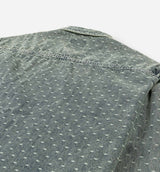 Dobby Button Up Mens Short Sleeve Shirt - Blue