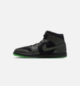 Air Jordan 1 Mid SE Hallowen Mens Lifestyle Shoe - Black/Sequoia/Scream Green/Black