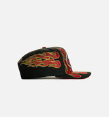San Francisco 49ers Flames 9Fifty Snapback Mens Hat - Black/Red