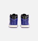 Air Jordan 1 Mid Womens Lifestyle Shoe - Black/Purple