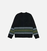 Dillon Stripe Cardigan Mens Sweater - Black