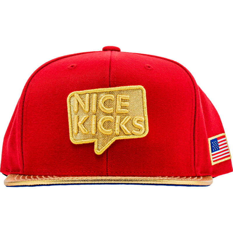 Nice Kicks X Mitchell & Ness "USA" Snapback Mens Hat - Red/Gold