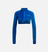 Jeremy Scott Velour Bra Track Top Womens Top - Blue