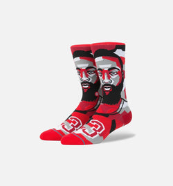 STANCE M545A17MHA-RED
 James Harden Mosaic NBA Legends Classic Crew Socks Men's - Red/Black/Grey Image 0