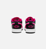 Air Jordan 1 Retro Low Fierce Pink Grade School Lifestyle Shoe - White/ Fierce Pink