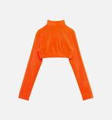 Jeremy Scott Velour Bra Track Top Womens Top - Orange