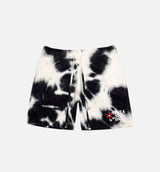 Nice Day Tie Dye Fleece Shorts Mens Shorts - Black/White