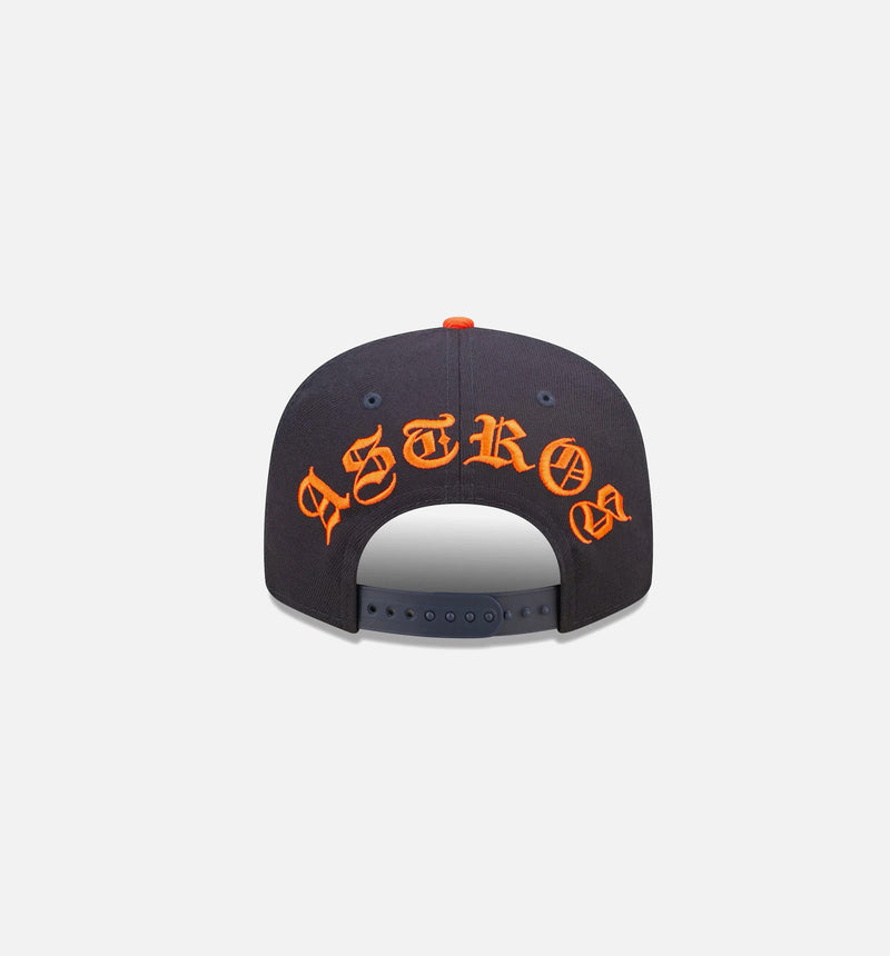 Houston Astros Backletter Arch 9FIFTY Snapback Mens Hat - Blue/Orange