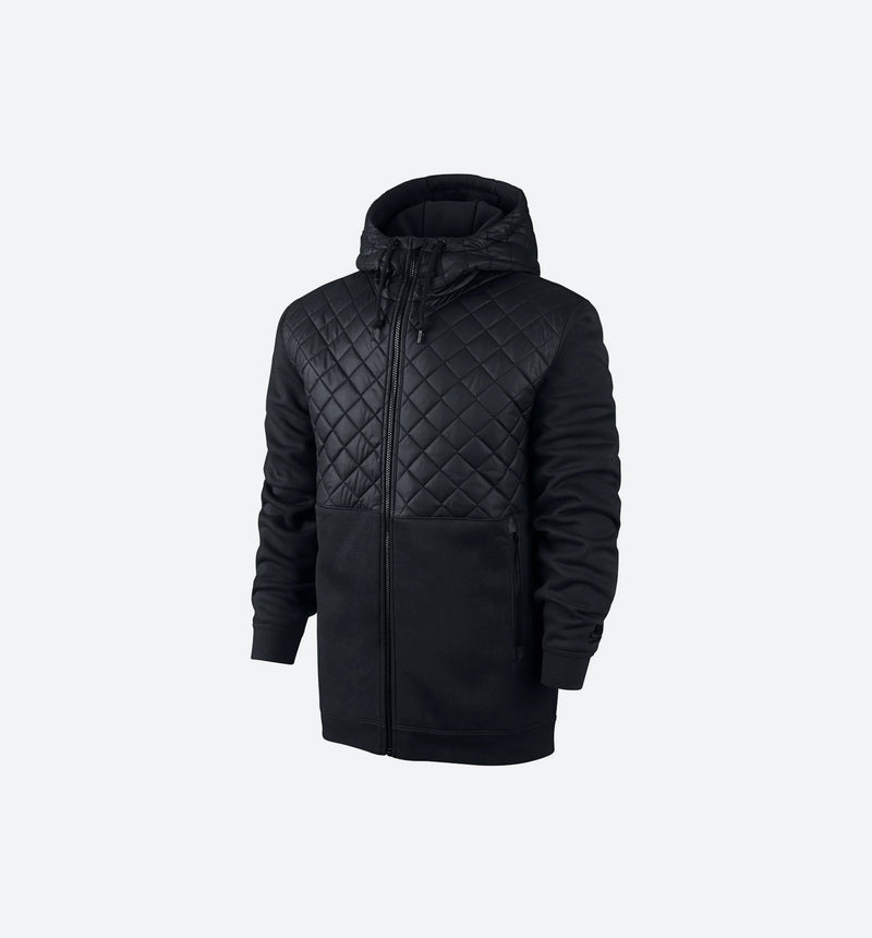 Winterized Fleece Full Zip Hoodie Mens Jacket - Black
