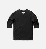 Mesh Jersey 3/4 Sleeve Mens Tee - Black